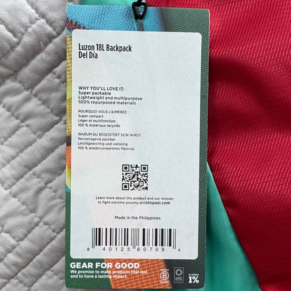 Cotopaxi Luzon 18L Backpack Del Dia- new w/tag - Picture 4 of 6